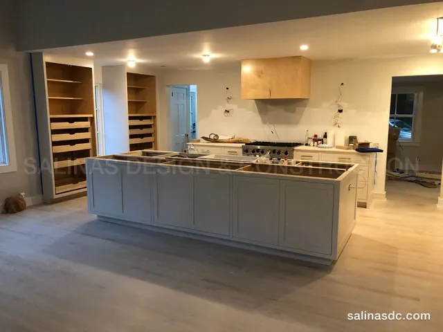 Custom cabinetry built and installed by Salinas Design and Construction in Darien, Connecticut. Darien kitchen, photo 3 of 9.