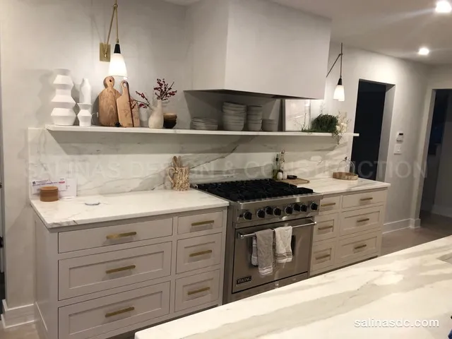 Custom cabinetry built and installed by Salinas Design and Construction in Darien, Connecticut. Darien kitchen, photo 7 of 9.